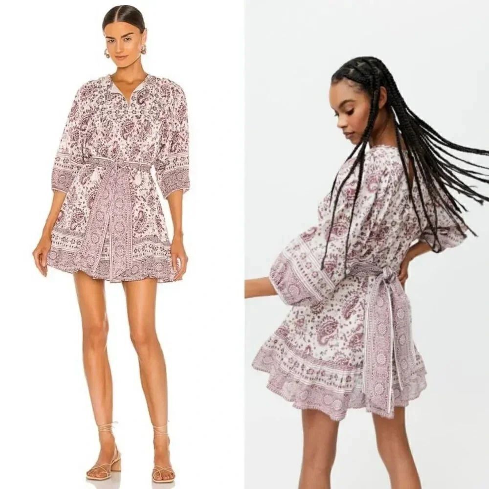 Cleobella Magdalena Mini Dress in Paisley Block Print L NWT